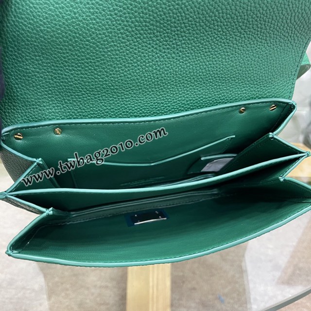 Bottega veneta高端女包 KF0021 寶緹嘉叢林綠荔枝紋肩背女包 BV2021新款V字蓋頭鏈條女包  gxz1336